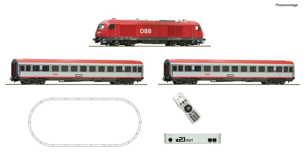 Roco 5110005 Start-Set Personenzug EC mit Diesellok Rh 2016 z21 Ep. VI ÖBB DCC
