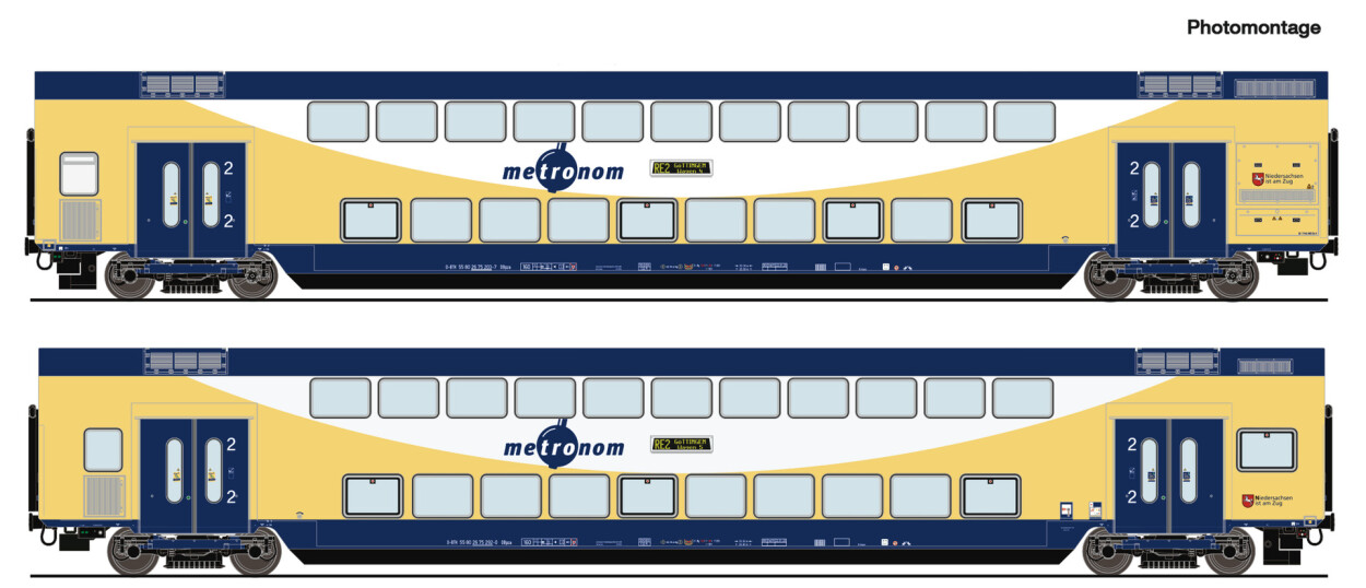 Roco 6200106 2er Set Doppelstockwagen Ep. VI Metronom