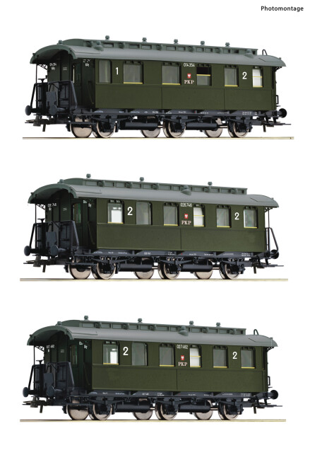 Roco 6200059 3er Set Personenwagen 3-achsig Ep. III PKP