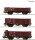 Roco 6600102 3er Set offene G&uuml;terwagen Ommr. Ep. II DRB