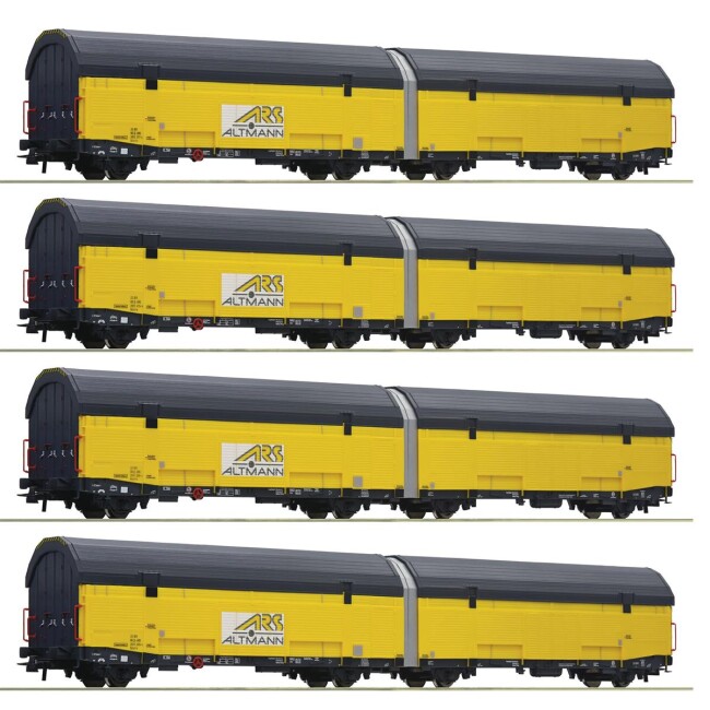 Roco 77049 4er Set geschlossene Autotransportwagen Hccrrs Ep. VI ARS Altmann