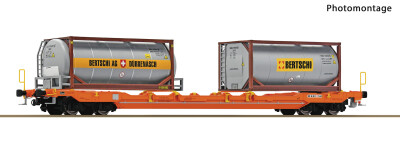 Roco 6600067 Taschenwagen T5 mit Tank-Containern Bertschi...