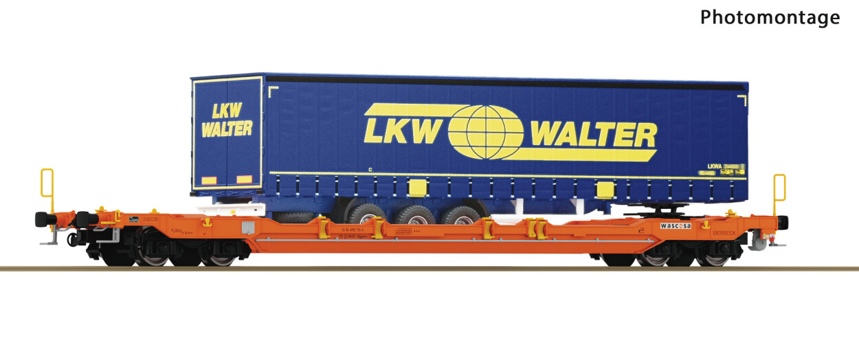 Roco 6600063 Taschenwagen T5 mit LKW-Auflieger Walter Ep. VI Wascosa