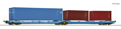 Roco 6600036 Doppeltaschen-Gelenkwagen Sdggmrs 738 T3000e mit Containern Ep. VI NACCO