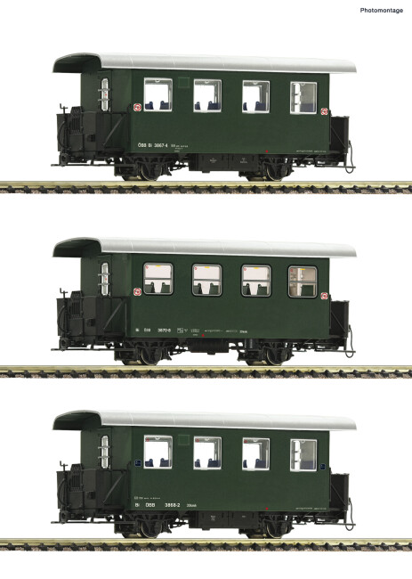 Roco 6240001 3er Set Schmalspur-Personenwagen Bi Ep. IV-V ÖBB