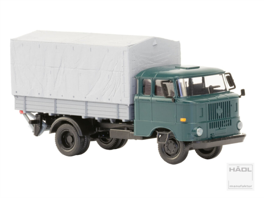 HÄDL 121047-12 IFA W50L Doka Holzpritsche Plane Ladebordwand Blaugrün