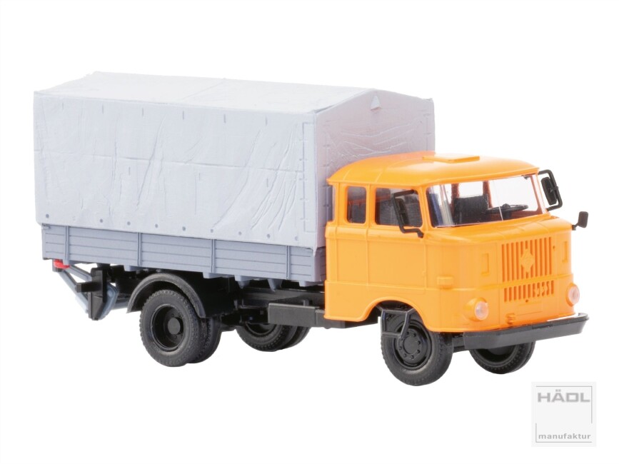 HÄDL 121047-15 IFA W50L Doka Holzpritsche Plane Ladebordwand Pastellorange