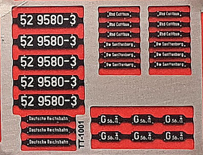 MMC 909914  Ätzschildersatz 52 9580-3, DR, Epoche IV, 1 Platine, Einkammerkohlenstaubwannentender