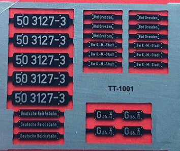 MMC 909917  Ätzschildersatz 50 3127-3, DR, Epoche IV