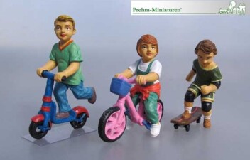 Prehm 500112 Kinder 3 Figuren Dreirad Set 2 Metall