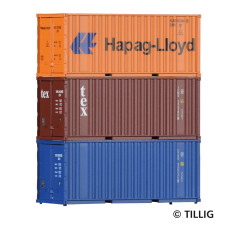Tillig 07706 3er Set Container 20&lsquo;