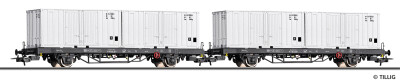 Tillig 70056 2er Set Containertragwagen Post aa-t/12,8 mit 2 Containern Ep. IV DP