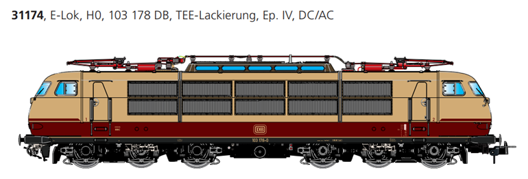 ESU 31174 BR103 E-Lok 103 178 TEE Ep. IV DB Sound + Panto