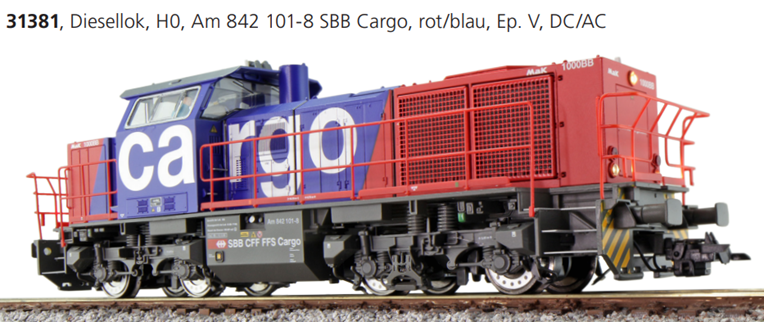 ESU 31381 Diesellok G1000 Am 842 101-8 Rot/Blau Ep. V SBB Cargo Sound