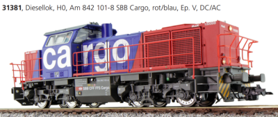 ESU 31381 Diesellok G1000 Am 842 101-8 Rot/Blau Ep. V SBB...
