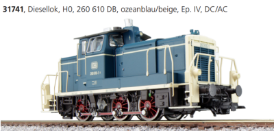 ESU 31741 V60 Diesellok 260 610 ozeanblau-beige Ep. IV DB...