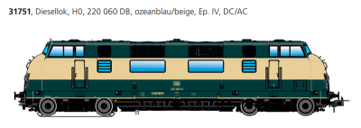 ESU 31751 Diesellok V200.0 ozeanblau/beige Ep. IV DB...