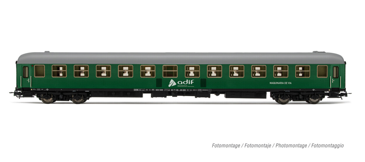 Electrotren HE4018  Personenwagen Bc11x-11600 SSV-500 „Maquinaria de vía" Ep. VI  ADIF