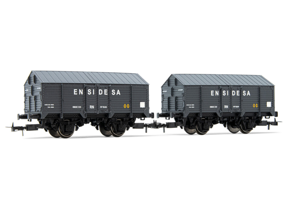 Electrotren HE6009  2er-Set gedeckte Güterwagen Type PX ENSIDESA Ep. III  RENFE