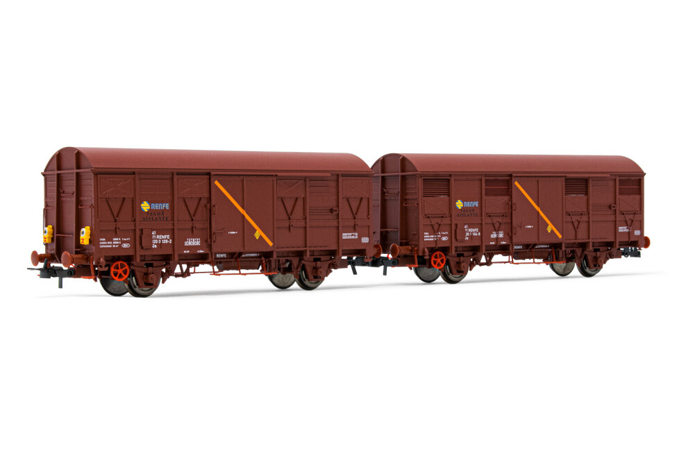 Electrotren HE6019  2er-Set gedeckte Güterwagen J2 V. Aislante Ep. IV  RENFE