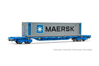 Electrotren HE6044  Containertragwagen MMC3 mit 45&rsquo; Container &bdquo;Maersk&rdquo; Ep. VI  RENFE