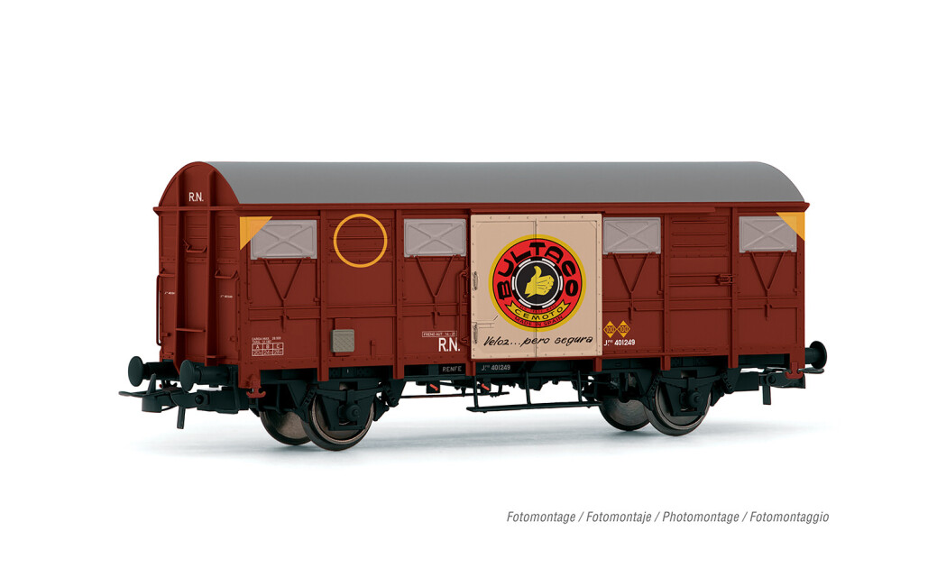 Electrotren HE6071  Gedeckter Güterwagen J2 Motorräder „Bultaco“ Ep. IV  RENFE