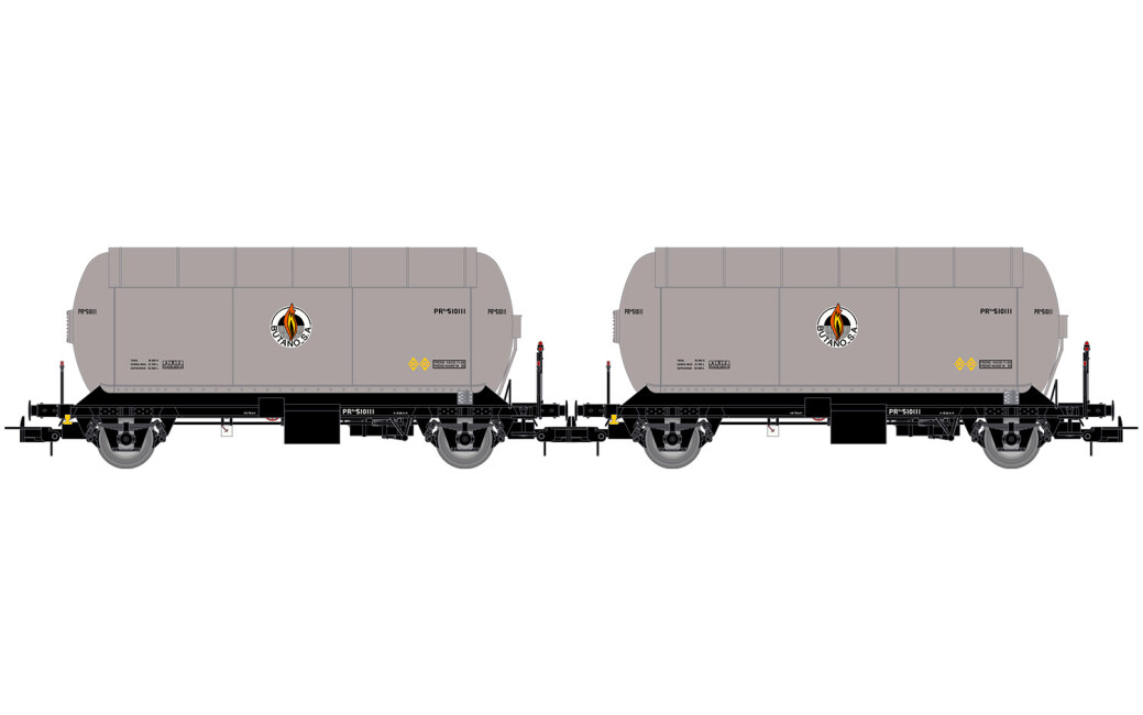 Electrotren HE6073  2er-Set Gaskesselwagen PR „Butano S.A.“ Ep. III  RENFE