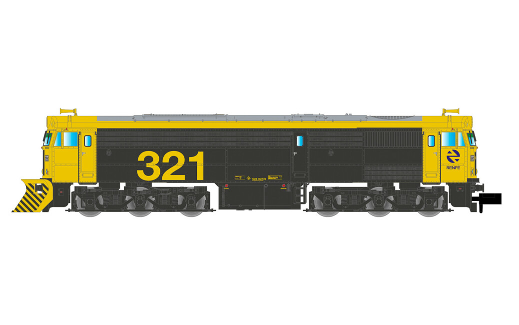 Arnold HN2632  Diesellok 321-025 mit Schneepflug gelb-grau Ep. V  RENFE