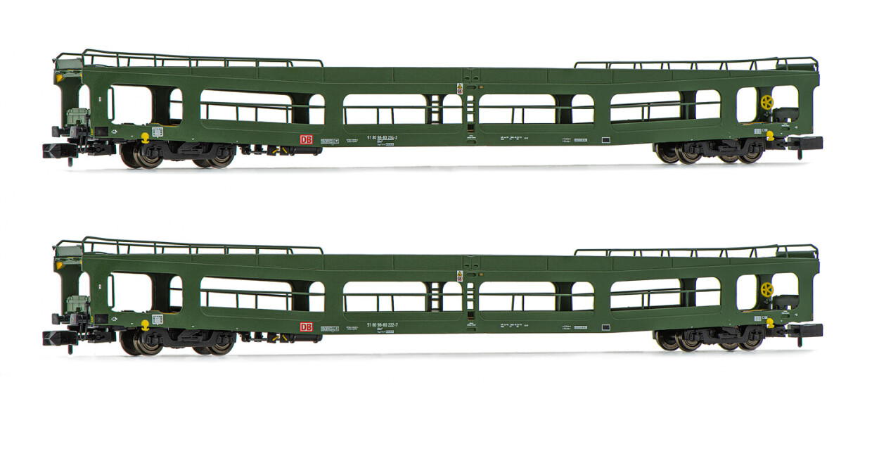 Arnold HN4352  2er-Set Autotransportwagen Ddm grün Ep. V  DB AG