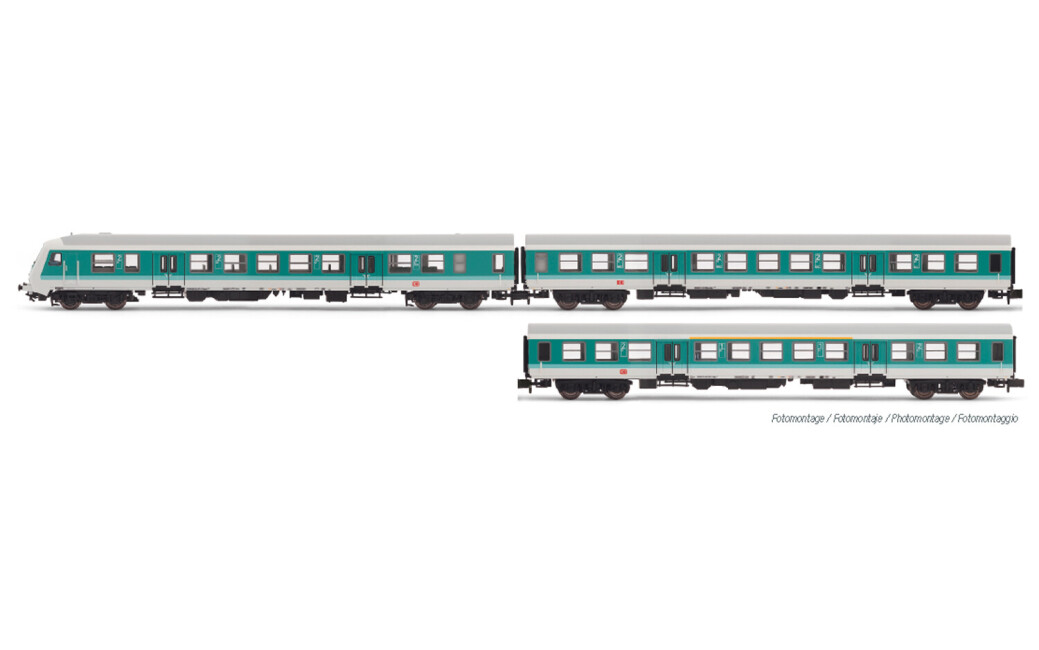 Arnold HN4366  3er-Set Personenwagen mit Steuerwagen Nahverkehr mintgrün Ep.  DB AG