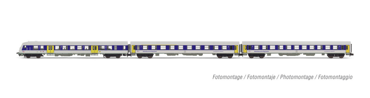 Arnold HN4368  3er-Set Personenwagen Nahverkehr silber-blau Ep.VI  MRB