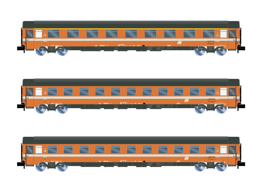 Arnold HN4395  3er-Set Personenwagen UIC-Z Eurofima „C1" 1./2.Kl. Ep. IV-V  FS
