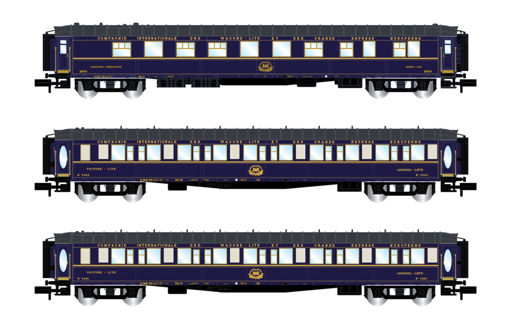Arnold HN4402  3er-Set Pullman Schlafwagen Lx + Speisewagen „Train Bleu" Ep. III  CIWL