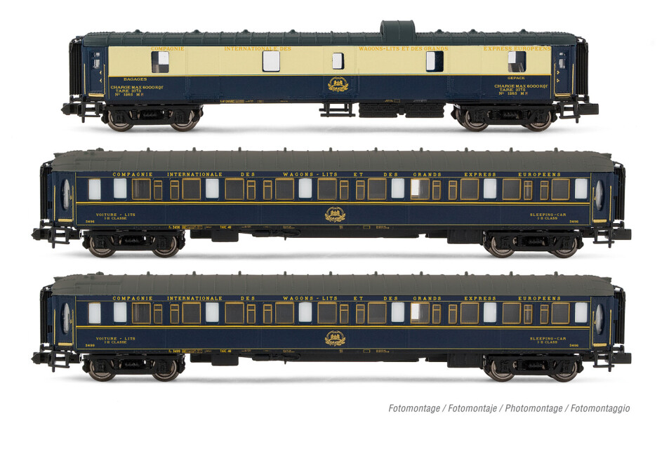 Arnold HN4403  3er-Set Pullman Schlafwagen Lx + Gepäckwagen „Flèche dOr" Ep. III  CIWL