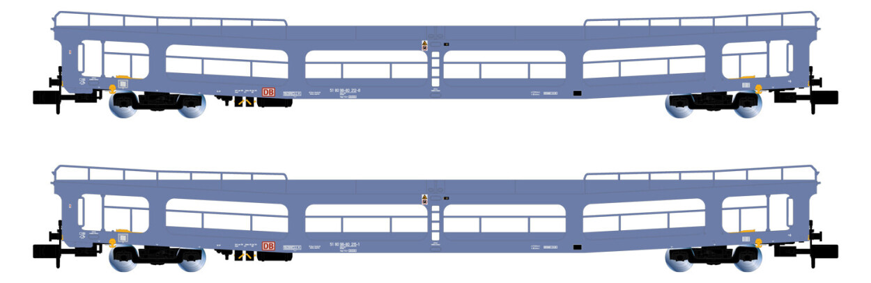 Arnold HN4410  2er-Set Autotransportwagen Ddm blau Ep. V  DB AG