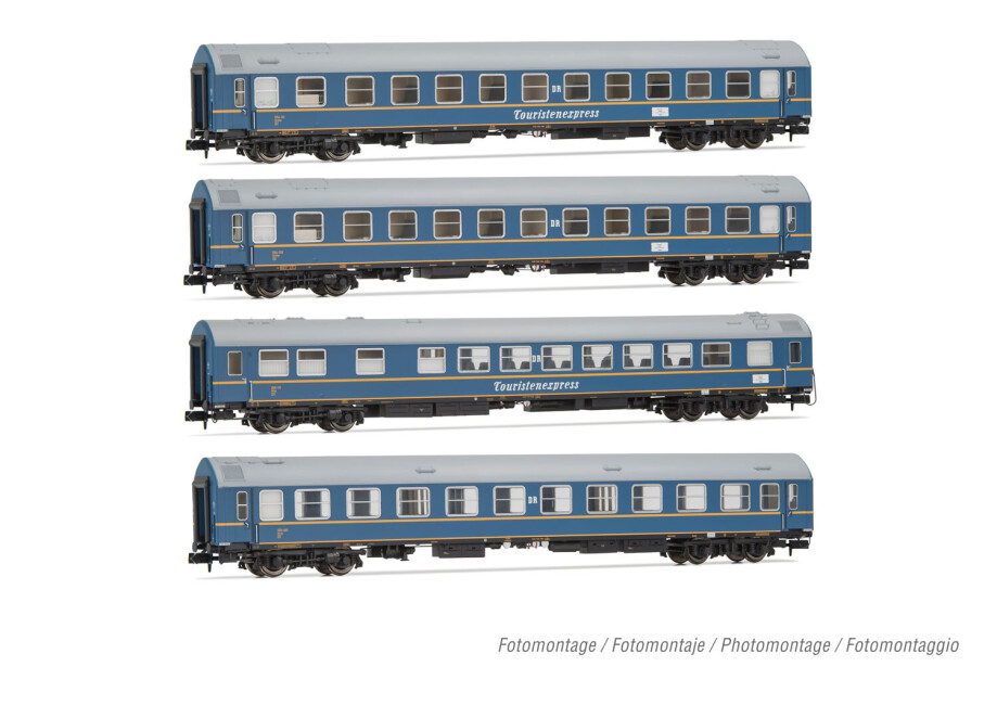 Arnold HN4420  4er-Set Personenwagen Typ B Touristen Express blau Ep. III  DR