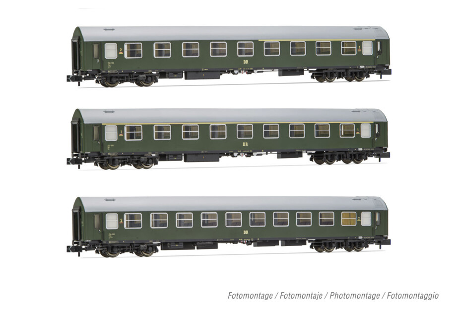 Arnold HN4421  3er-Set Personenwagen Typ B A/AB/Bc grün Ep. III  DR