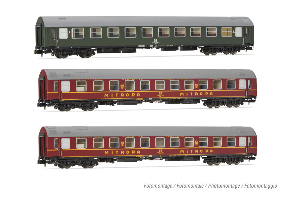 Arnold HN4423  3er-Set Personenwagen Typ B Spree-Alpen Express grün-rot Ep. IV  DR
