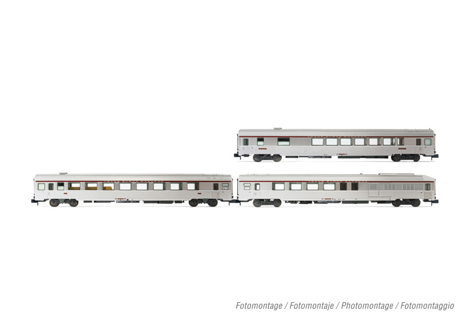 Arnold HN4444  3er-Set Personenwagen TEE Paris-Ruhr silber Ep. IV  SNCF
