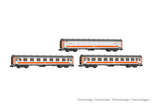 Arnold HN4454  3er-Set Personenwagen 5000 weiss-rot Ep. V...