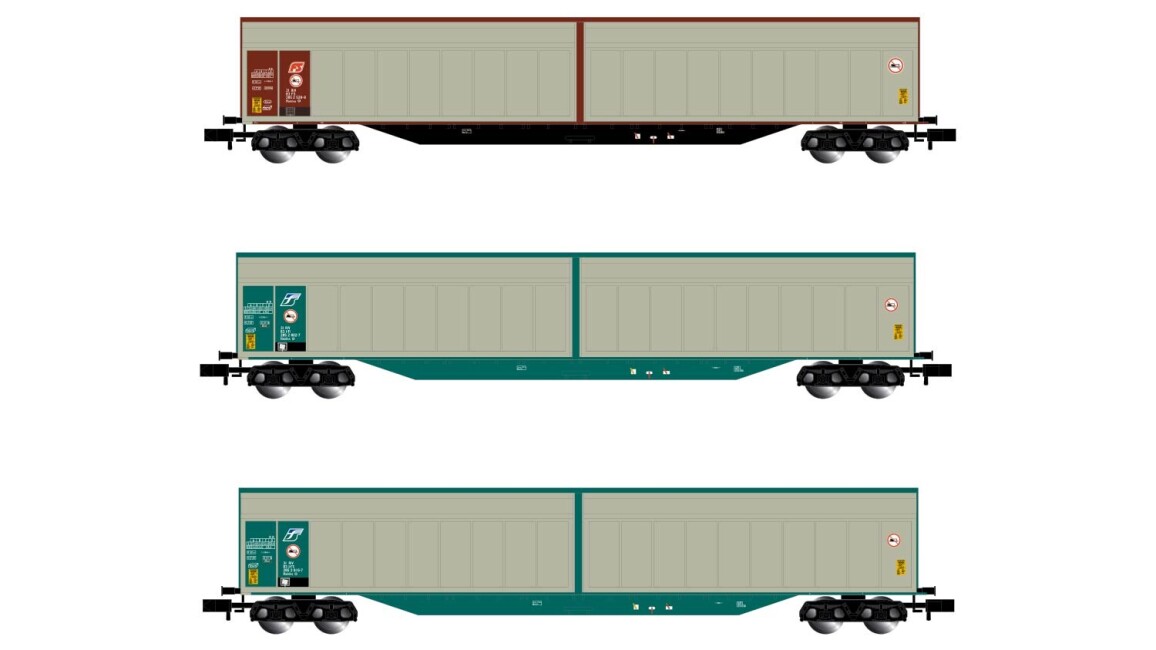 Arnold HN6415  3er-Set Schiebewandwagen Habills silber-braun silber-grün Ep. V  FS