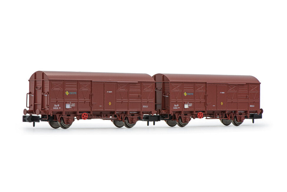 Arnold HN6523  2er-Set Gedeckte Güterwagen ORE braun Ep.  IV  RENFE