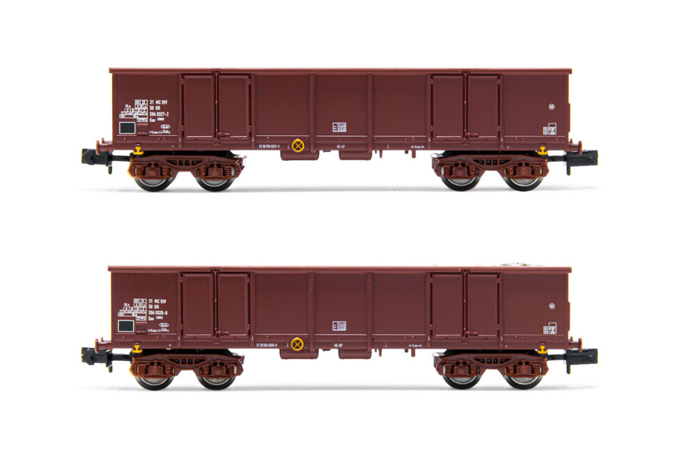 Arnold HN6532  2er-Set Gedeckte Güterwagen Eas mit Schrott-Ladung Ep. IV  DR