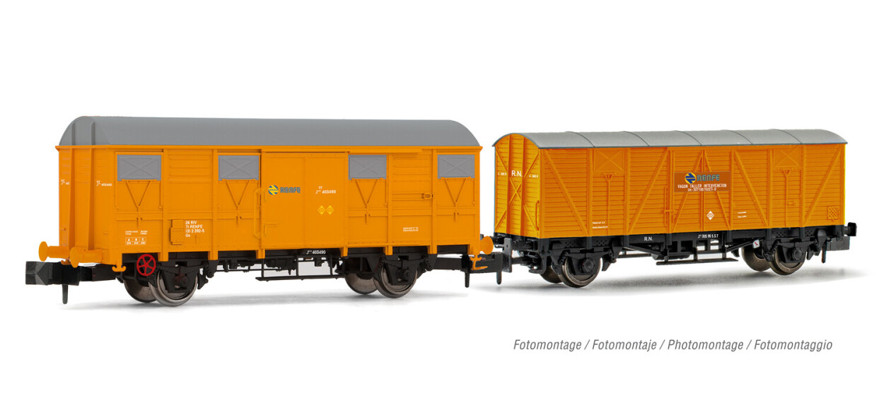 Arnold HN6555  2er-Set Gedeckte Güterwagen J-300.000 +J2 Ep. IV  RENFE