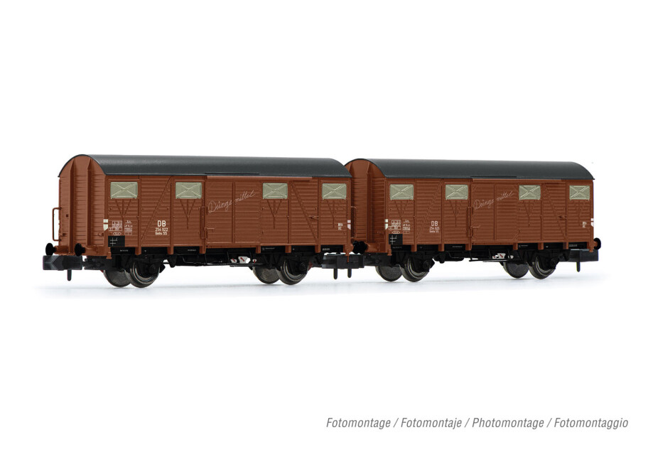 Arnold HN6568  2er-Set Gedeckte Güterwagen Gmhs 55 Düngemittel Ep. III  DB