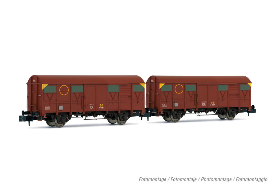 Arnold HN6575  2er-Set Gedeckte Güterwagen J2 Ep. III-IV  RENFE