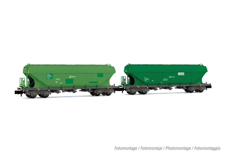 Arnold HN6624  2er-Set Silowagen grün Ep. V  RENFE