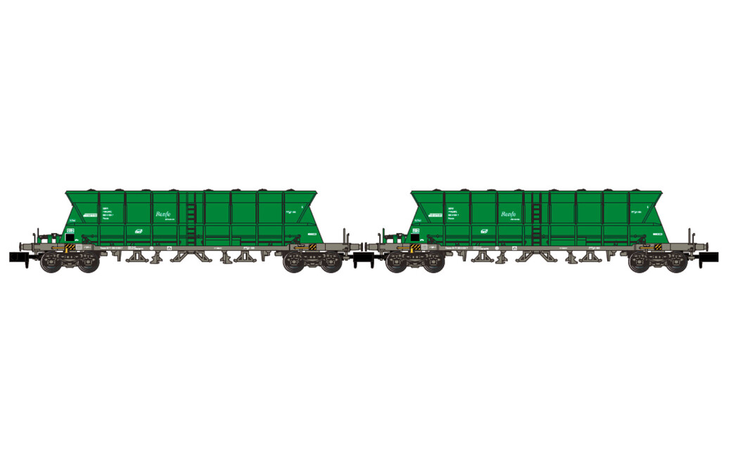 Arnold HN6670  2er-Set Selbstentladewagen Faoos grün Ep. V-VI  RENFE