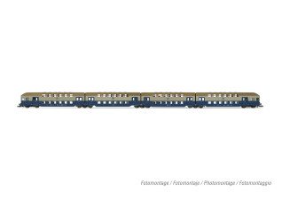 Arnold HN9521  4er-Set Doppelstockwagen blau-hellgrau Ep....