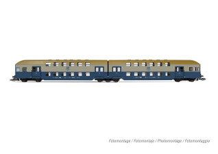 Arnold HN9522  2er-Set Doppelstockwagen blau-hellgrau Ep....